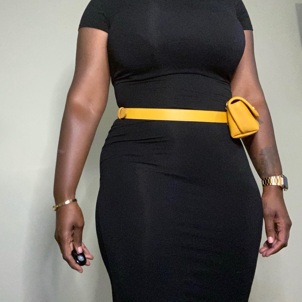 Black midi t-shirt dress